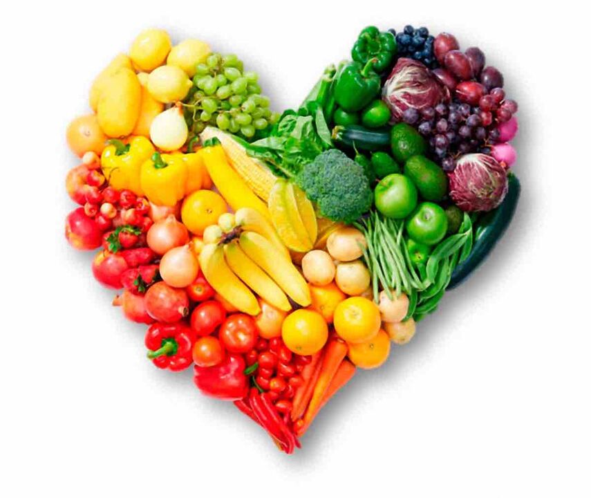 Įvairios daržovės ir vaisiai „Mėgstamiausiajai dietai